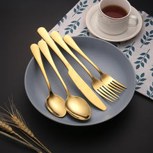Load image into Gallery viewer, Stainless Steel Tableware Gift Set 5 Components Western Food Knife, Fork and Spoon 20-Piece Set