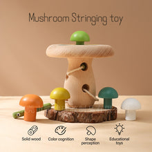 Load image into Gallery viewer, Colorful Mushroom Matching String Toys Children's Early Childhood Education Fun Threading Wooden Toys