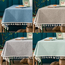 Load image into Gallery viewer, Rectangular Tablecloth Cotton Linen Tablecloth Waterproof and Oil-Proof Tablecloth Lace Design