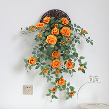 Load image into Gallery viewer, Artificial Rose Vine Indoor Home Decoration Fake Flower Rattan Wall Hanging Green Plant