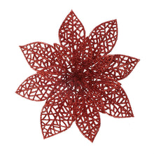 Load image into Gallery viewer, 12pcs/Set Christmas Tree Decorative Flowers Double-Layer Hollow Artificial Flowers