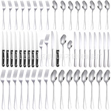 Load image into Gallery viewer, Product Stainless Steel Tableware 48-Piece Set 1010 Six Main Pieces Knife, Fork and Spoon