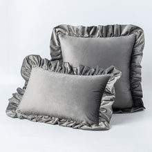 Load image into Gallery viewer, Ruffled Solid Color Pillow Cover Velvet Sofa Home Soft Backrest Cushion Cover