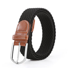 Load image into Gallery viewer, Hole Pin Buckle Belt Women's Canvas Elastic Waistband Casual Stretch Woven Leather Belt