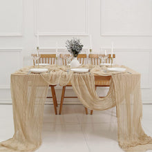 Load image into Gallery viewer, Voile Champray Table Runner Wedding Party Decoration Pleated Table Runner Tablecloth