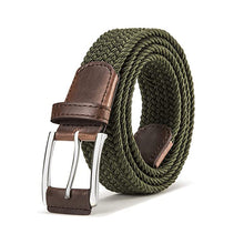 Load image into Gallery viewer, Men's Canvas Pin Buckle Belt Women's Woven Elastic Waistband Outdoor Tactics Belt