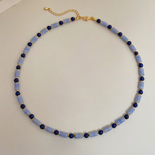 Load image into Gallery viewer, New Retro Lapis Lazuli Color Beaded Necklace Women's Simple Fashion Short Necklace