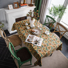 Load image into Gallery viewer, Jacquard table linen oil painting thick dustproof flower tablecloth