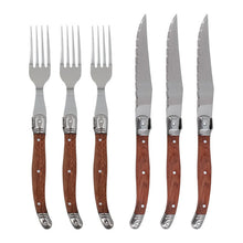 Load image into Gallery viewer, Direct Selling Stainless Steel Steak Knife and Fork Rosewood Wooden Handle Steak Knife and Fork Set