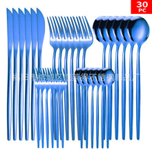 Load image into Gallery viewer, Stainless Steel Knife and Forks 30-Piece Set Portuguese Tableware Golden Set Western Food Steak Knife Fork and Spoon
