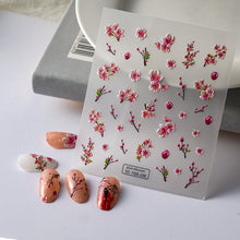 Load image into Gallery viewer, Nail Sticker Adhesive Ins Chinese Style Winter Lunar December Plum Blossom Red 5d Nail Stickers
