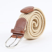Load image into Gallery viewer, Men's Casual Stretch Woven Leather Belt Young Students Woven Canvas Pin Buckle Elastic Waistband