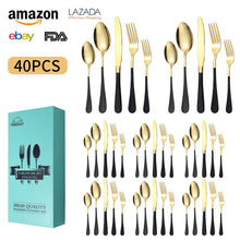 Load image into Gallery viewer, Stainless Steel Knife, Fork and Spoon Set Stainless Steel Tableware Steak Knife, Fork and Spoon 5-Piece Set 20-Piece Set