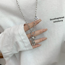 Load image into Gallery viewer, Titanium Steel Double-Layer Necklace Women's All-Matching Graceful Sweater Chain Design Sense Advanced Clavicle Chain