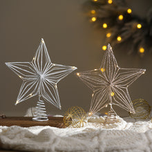 Load image into Gallery viewer, Christmas Tree Top Five-Pointed Star Christmas Decorations with Lights Christmas Decorations