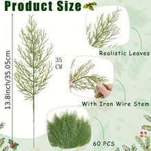 Load image into Gallery viewer, Artificial Pine Branches, 40 Pieces Christmas Faux Cedar Branches