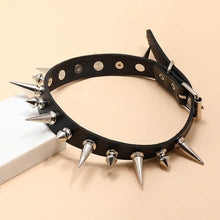 Load image into Gallery viewer, Black Punk Rock Leather Necklace Necklace Gothic Spike Trend Sexy Ornament