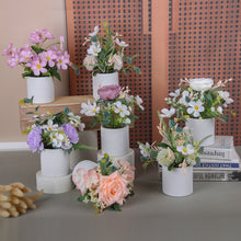 Load image into Gallery viewer, Artificial Green Plant Pot Cylindrical Pulp Cement Pot Combination Home Desktop Pot Simulation Bonsai