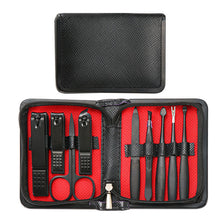Load image into Gallery viewer, Stainless Steel Nail Clippers Set 9 Pieces Black Nail Tools Quality Nail Clippers Full Set Nail Clippers Set