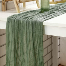 Load image into Gallery viewer, Voile Champray Table Runner Wedding Party Decoration Pleated Table Runner Tablecloth
