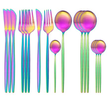 Load image into Gallery viewer, Stainless Steel Tableware Set Matte Portugal Knife, Fork and Spoon Portable Tableware Hotel Steak Knife Dessert Fork