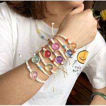 Load image into Gallery viewer, Dried Petal Braided Rope Bracelet Female Stretch Japanese and Korean Girlfriends Carrying Strap Children