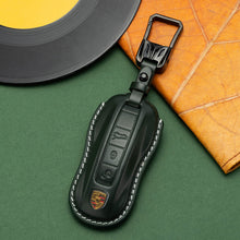 Load image into Gallery viewer, For Porsche Cayenne Taycan Key Cover Panamera Macan718/911 Car Key Protective Shell Genuine Leather Bag