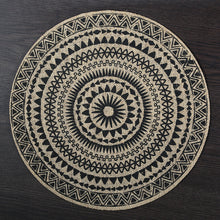 Load image into Gallery viewer, Round simple style natural color, evening placemat table mat coaster Japanese style, environmentally friendly fringed jute placemat