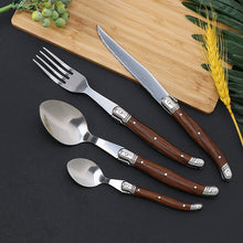 Load image into Gallery viewer, 3pcs/Set 4pcs/Set Wood Grain Stainless Steel Tableware Knife, Fork and Spoon Daily Household Tableware Suit
