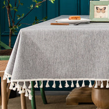 Load image into Gallery viewer, Rectangular Tablecloth Cotton Linen Tablecloth Waterproof and Oil-Proof Tablecloth Lace Design