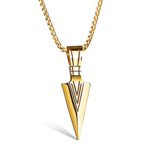 Load image into Gallery viewer, Personalized Spearhead Pendant Street Style Fashion Hip Hop Style Titanium Steel Men's Necklace