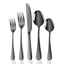 Load image into Gallery viewer, Stainless Steel Tableware Set for 4 People 20 Pieces Black Knife, Fork and Spoon Dishwasher Safe