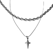 Load image into Gallery viewer, Sweet and cool metal titanium steel chain cross necklace hip hop men's and women's collarbone chain jewellery