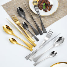Load image into Gallery viewer, Western Tableware Four-Piece Golden Thickened Steak Knife Non-Magnetic Fork Spoon Dessert Spoon