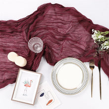 Load image into Gallery viewer, Voile Champray Table Runner Wedding Party Decoration Pleated Table Runner Tablecloth