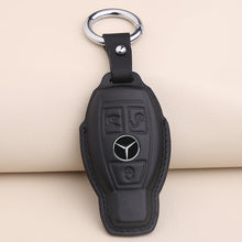 Load image into Gallery viewer, For 21 Mercedes-Benz New E-Class Key Cover E200l C260l A200l S-Class GLC Leather Keychain