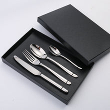 Load image into Gallery viewer, Egg Steak Knife and Fork Dinner Mood Big Silver Egg Western Food Knife, Fork and Spoon Gift Set