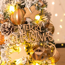 Load image into Gallery viewer, 45cm White Snow Spray Christmas Tree Desktop with Lights Christmas Decorations