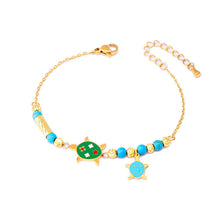 Load image into Gallery viewer, Ornament Cartoon Animal Bracelet Golden Lucky Beads Lucky Elephant Turtle Pendant Titanium Steel Bracelet Does Not Fade