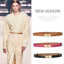 Load image into Gallery viewer, Thin Belt Women's Genuine Leather Korean Fashion Girdle Thin Belt Women's with Dress Decoration