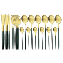 Load image into Gallery viewer, Matte Portugal Stainless Steel Knife, Fork and Spoon Western Food/Steak Knife and Fork Dessert Spoon Fork Tableware