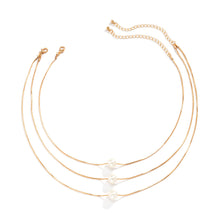 Load image into Gallery viewer, French Multi-Layer Twin Imitation Pearl Pendant Neck Accessories Geometric Slim Chain Snake Bone Necklace