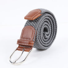 Load image into Gallery viewer, Men's Casual Stretch Woven Leather Belt Young Students Woven Canvas Pin Buckle Elastic Waistband