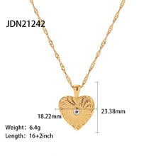 Load image into Gallery viewer, A Variety of French Retro Hemp Flowers Chain Titanium Steel Heart-Shaped Necklace Women's Heart-Shaped Zircon Pendant Necklace