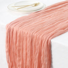 Load image into Gallery viewer, Voile Champray Table Runner Wedding Party Decoration Pleated Table Runner Tablecloth