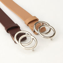 Load image into Gallery viewer, Women's Cross-Border Trendy Double Ring Buckle Belt Fashionable Simple Women's Ins Style Wide Belt