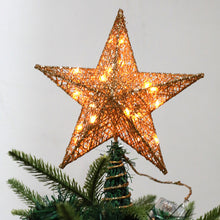 Load image into Gallery viewer, Christmas tree decoration light led copper wire star light Christmas tree top star with light string