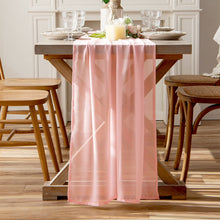 Load image into Gallery viewer, Chiffon table runner white wedding simple hotel table Party party decoration tablecloth Table Runner