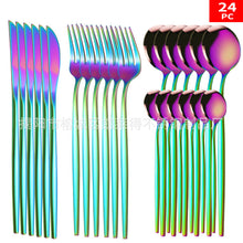 Load image into Gallery viewer, Stainless Steel Knife and Forks 24-Piece Portuguese Tableware Set Golden Set Creative Western Food Steak Knife