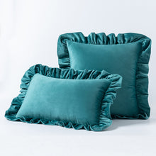 Load image into Gallery viewer, Ruffled Solid Color Pillow Cover Velvet Sofa Home Soft Backrest Cushion Cover